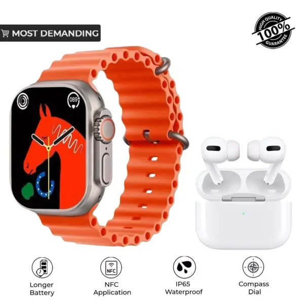 I20 Ultra Smart Watch With Earbuds And 7 Straps - Image 2